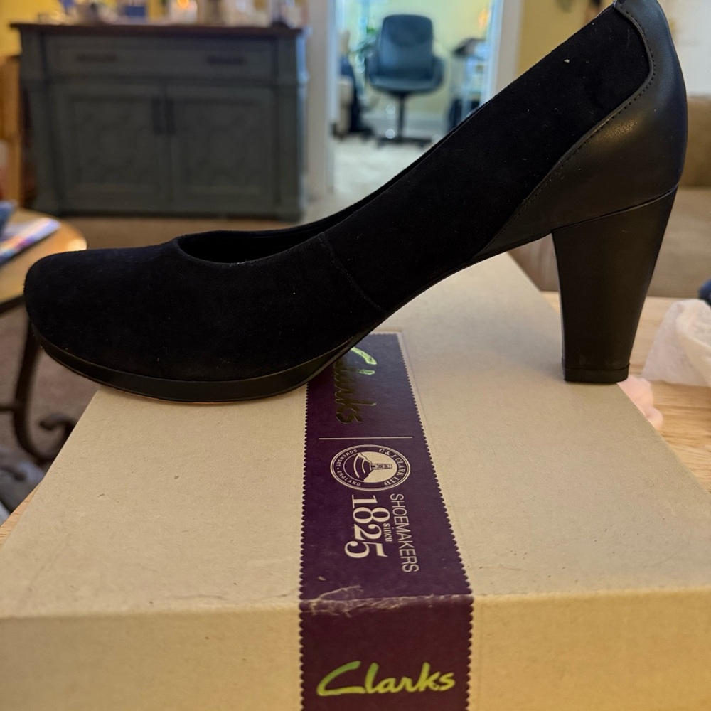 Black Suede Women's Shoes by Clarks